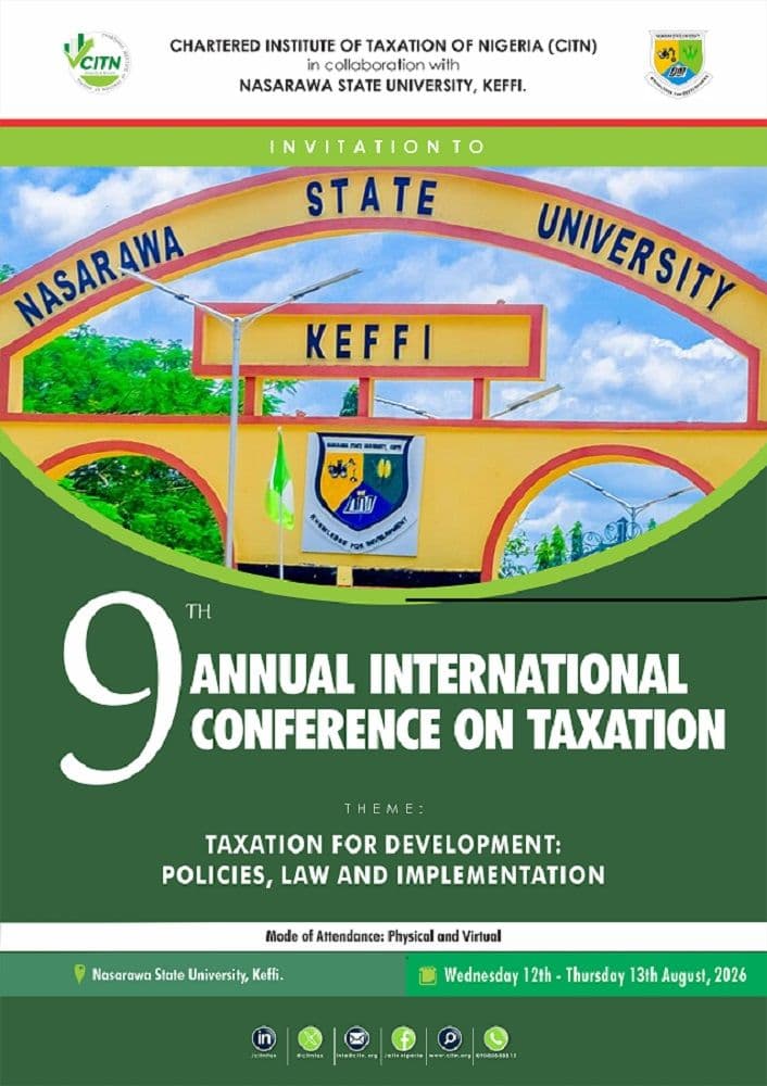 CITN, Nasarawa State University Invite Papers for 9th International Conference on Taxation